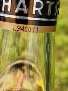Neck of Chartreuse bottle